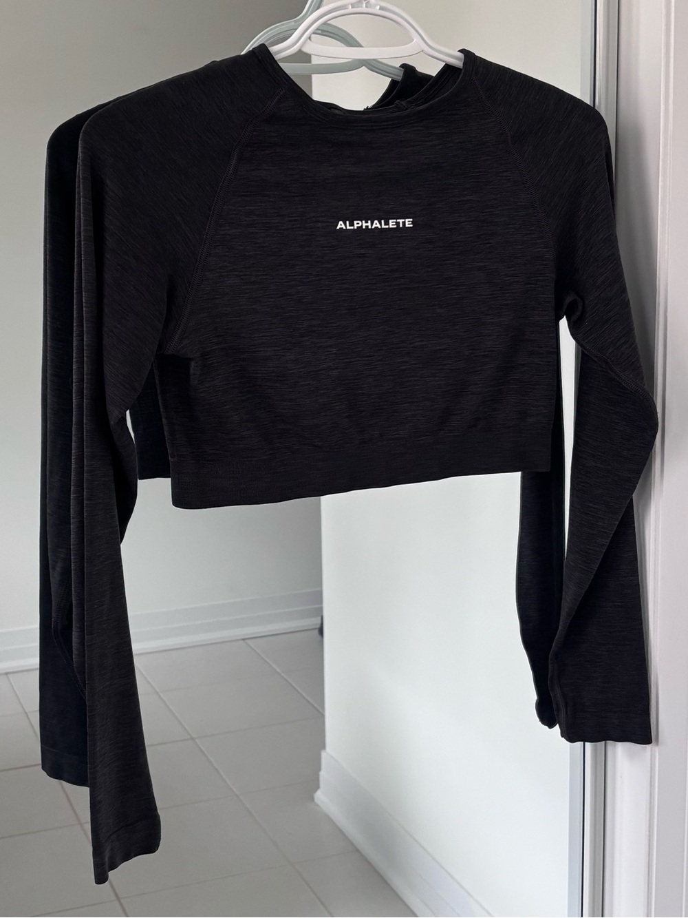 Alphalete Black Crop Long Sleeve Top